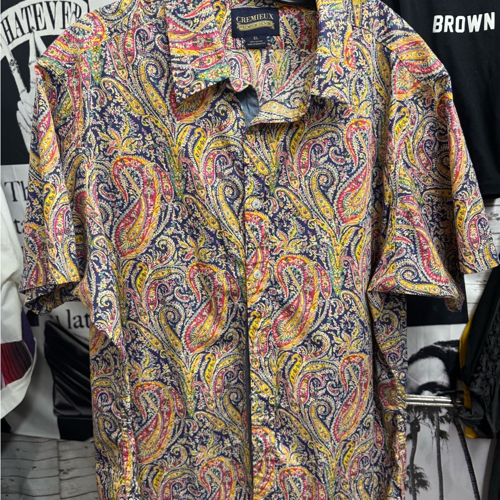 Daniel Cremieux Men's Paisley Shirt - Yellow, Red, Blue
